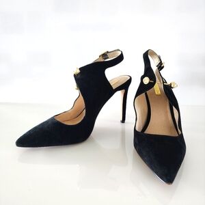 Louise et Cie Suede Slingback Pumps Size 8 Black